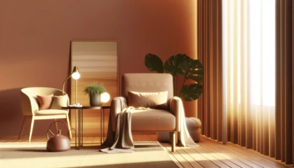 Therapy room setup for psilocybin treatment sessions