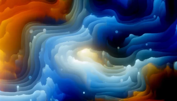 Illustration abstraite de la flexibilité cognitive avec des couleurs apaisantes