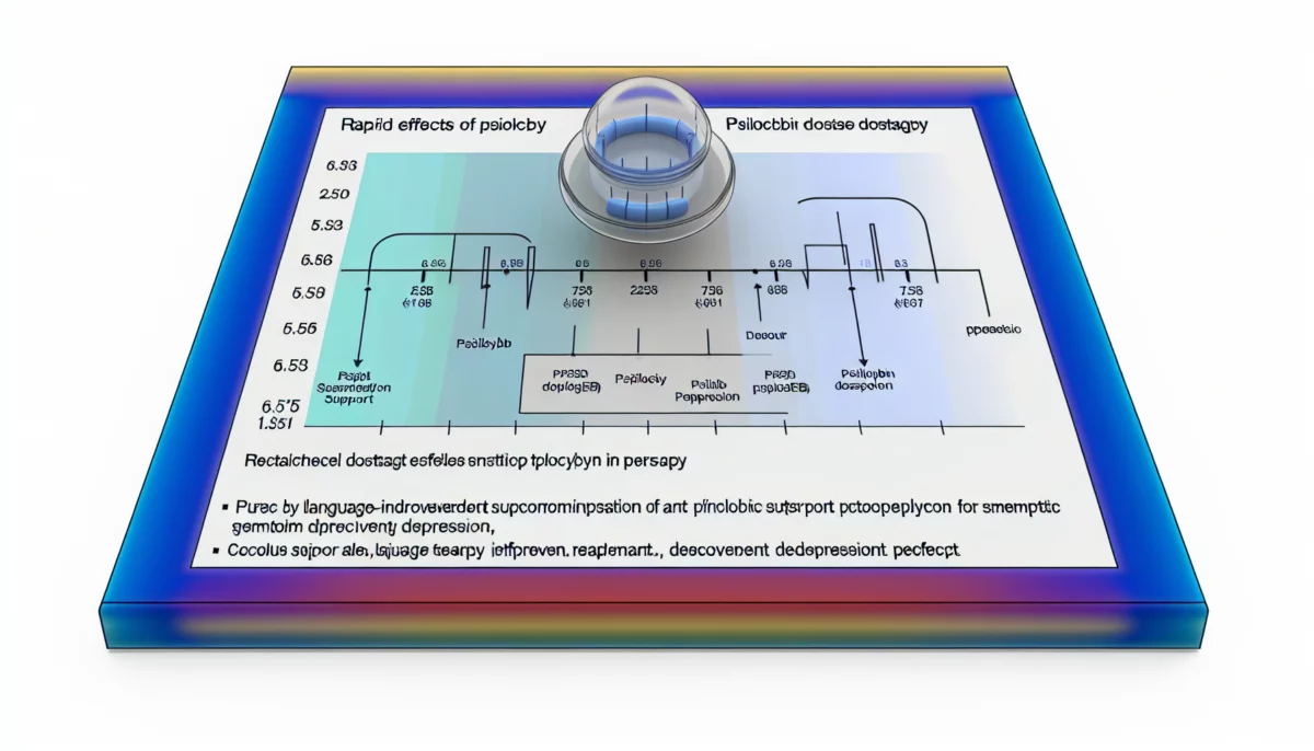 Diagramme technique des effets rapides de la psilocybine en thérapie.