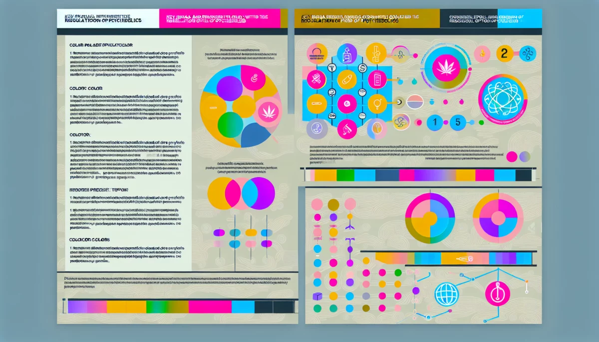 Infographie sur les définitions des psychédéliques et leur régulation.