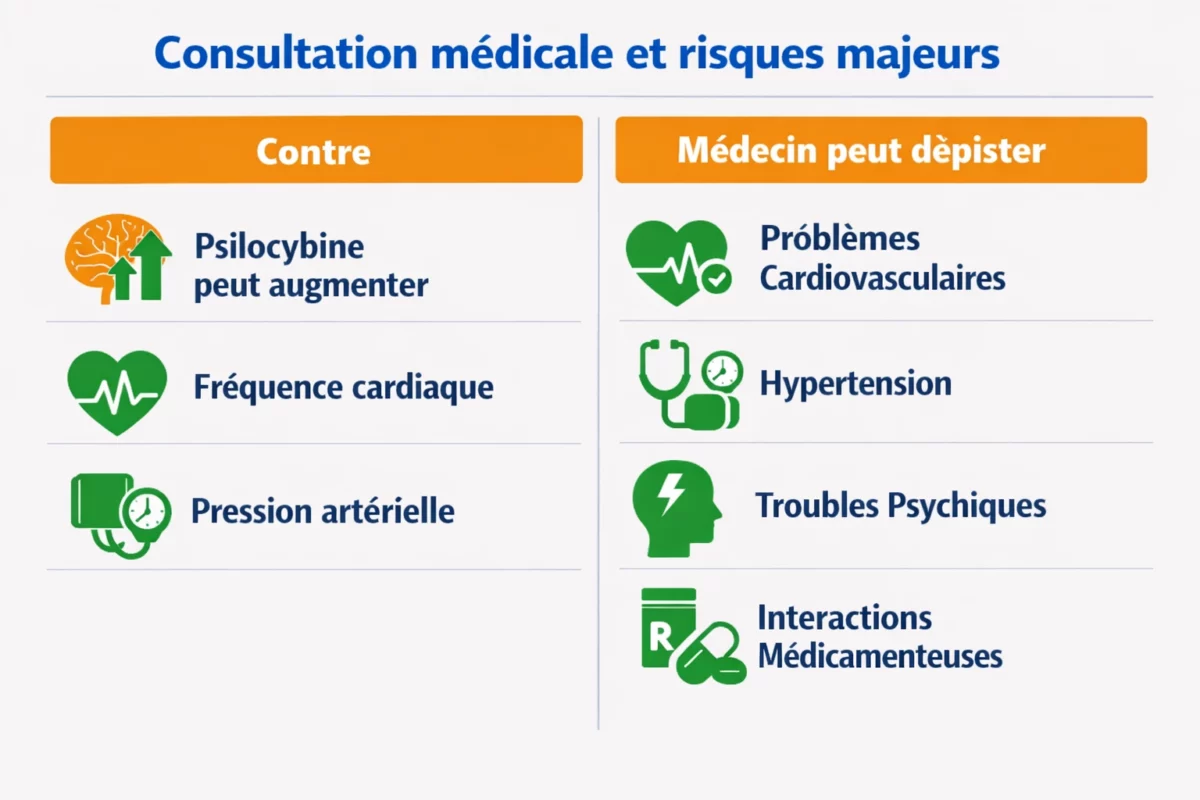 Consultation médicale avant consommation de psilocybine