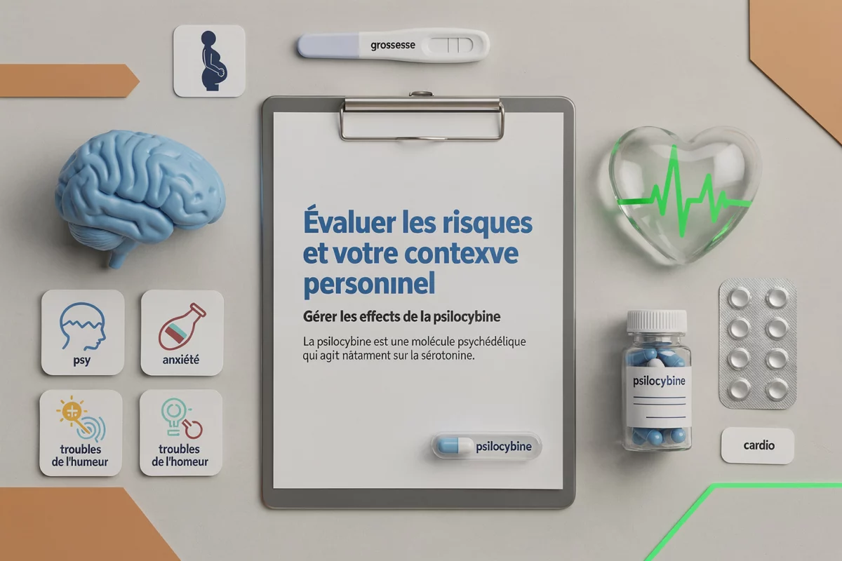 Gérer effets psilocybine — Évaluer les risques et votre contexte personnel