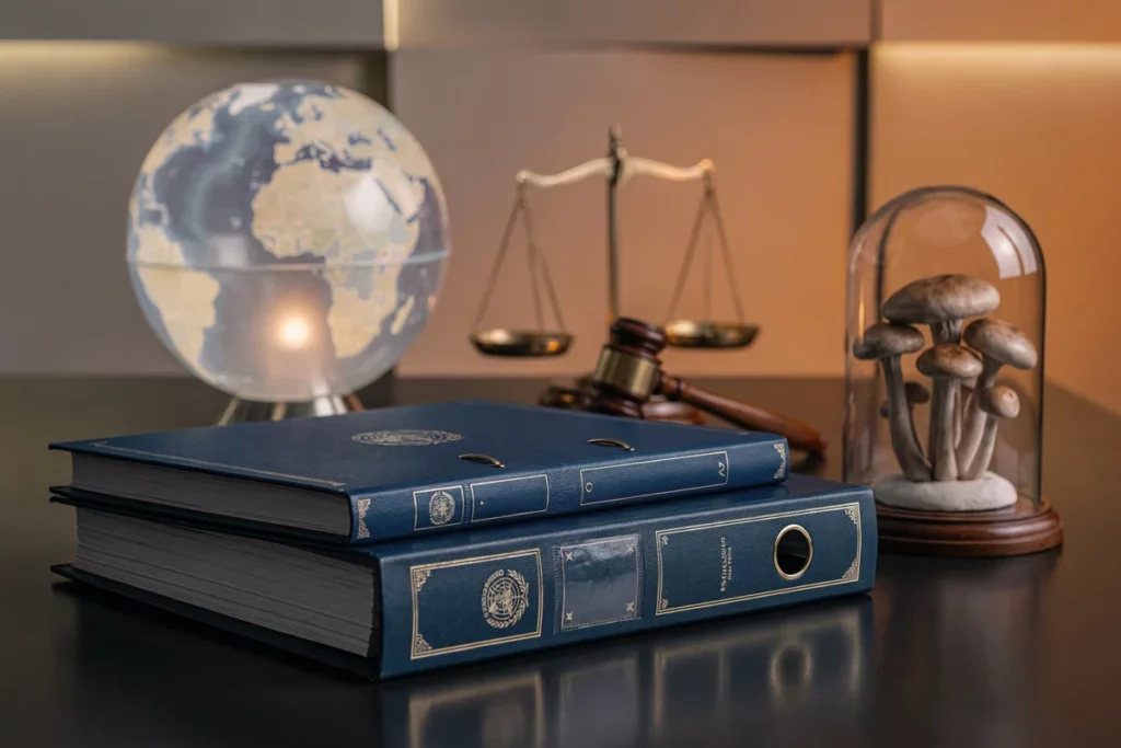 réglementation internationale — Psilocybine : comprendre la réglementation internationale (cadres, zones grises, risques